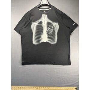 Nike Dri Fit Men's XXL Rib Cage X-Ray Football Graphic Print Short Sleeve Black